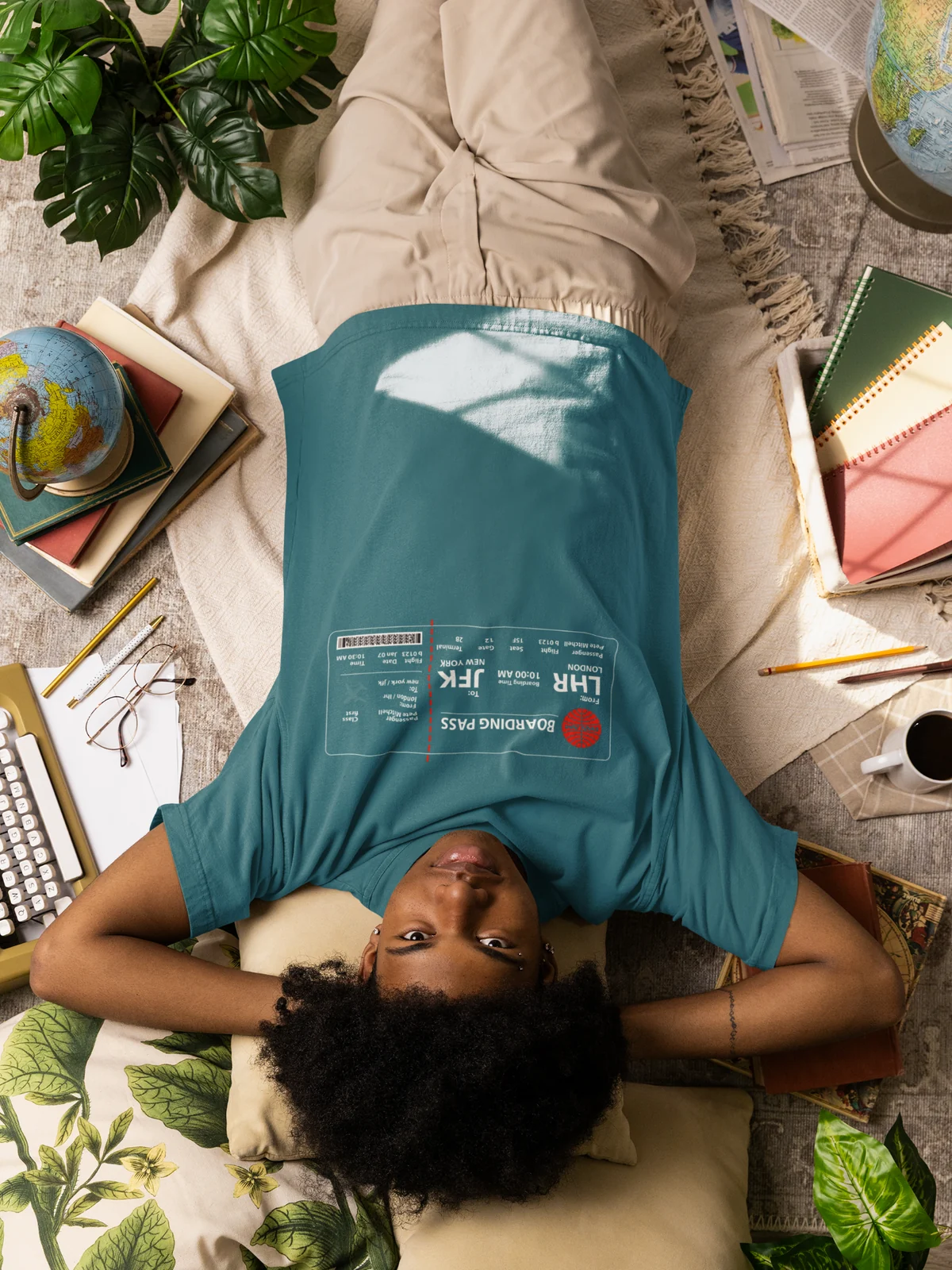 Boarding Pass T-Shirt – LHR to JFK Aviation Tee - Image 3