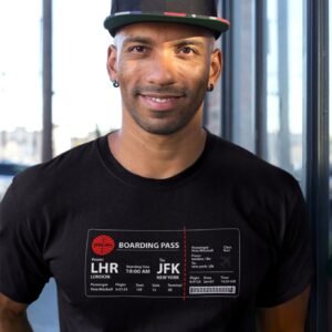 Boarding Pass T-Shirt – LHR to JFK Aviation Tee